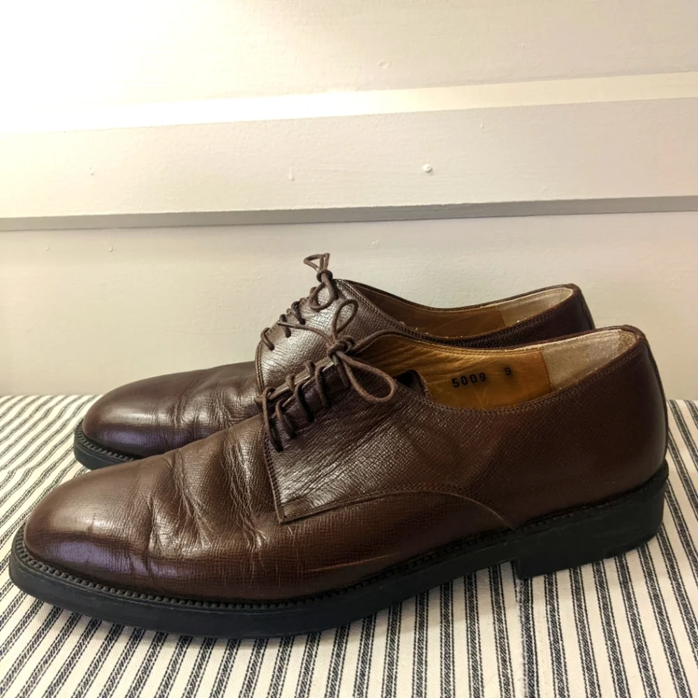Brooks Brothers Men's Brown Leather Oxfords Salinger Size 9‎